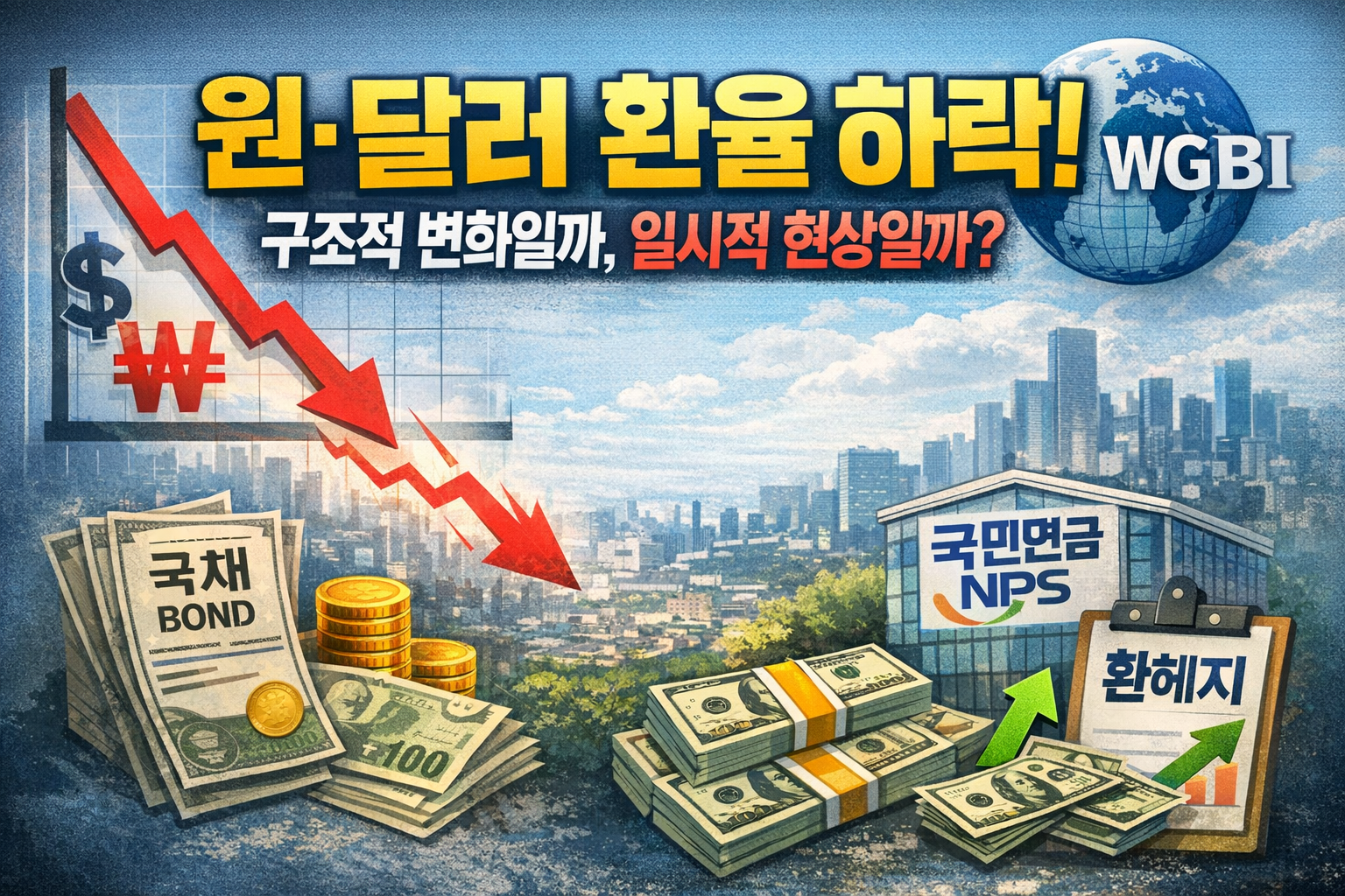 환율 하락에 대한 이미지