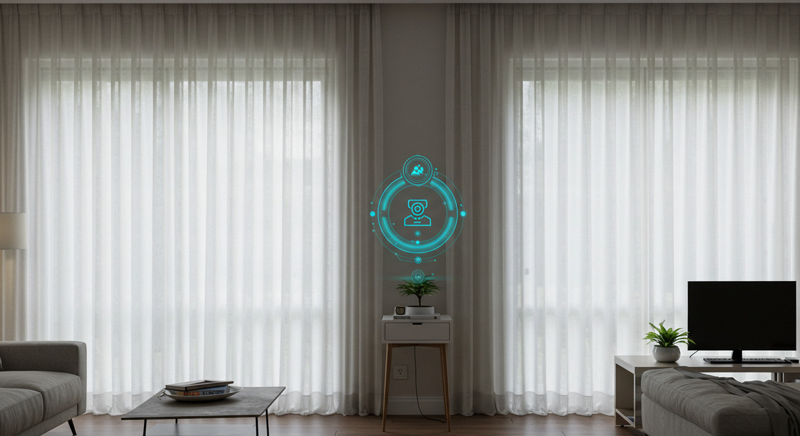 AI 스마트 커튼 자동제어 하는 이미지
