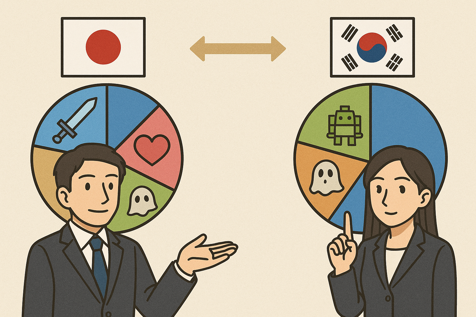 문화 코드로 본 애니 장르 차이 (문화심리, 장르, 한일비교) 관련 그림