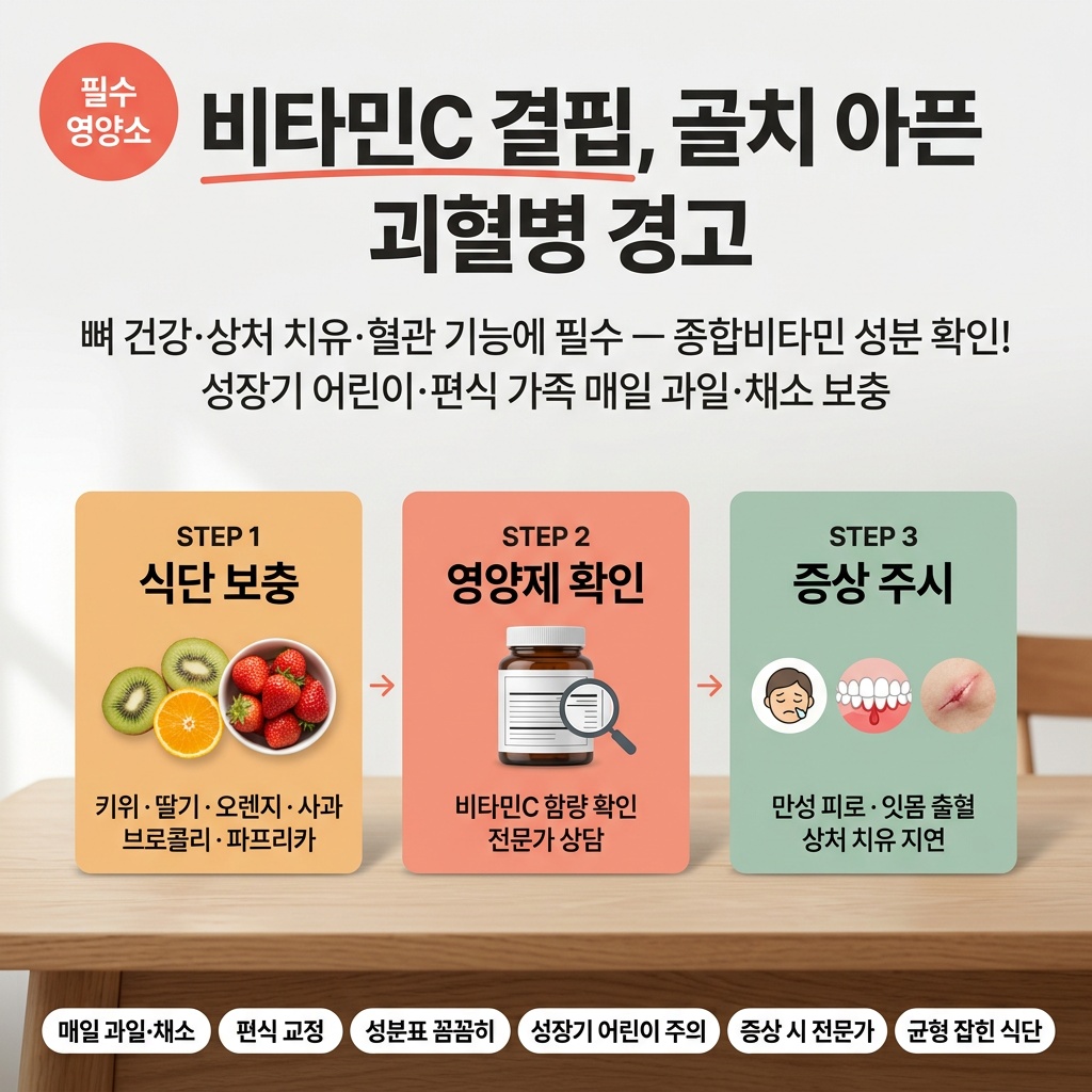 비타민C 부족 괴혈병, 뼈 건강 챙기세요