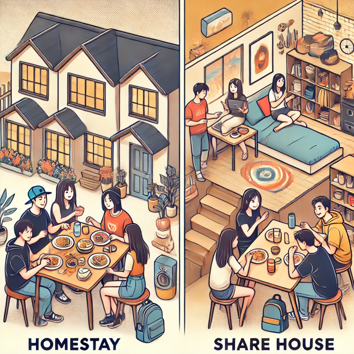 쉐어하우스와 홈스테이 숙소 사진