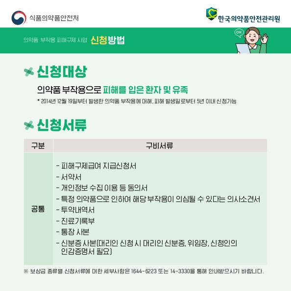 의약품 부작용 보상금 신청 방법