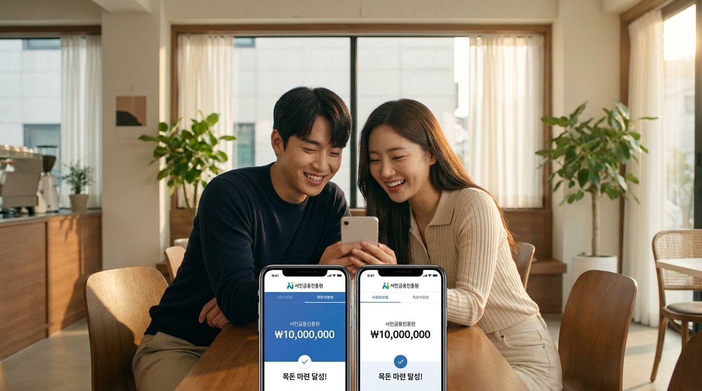 청년도약계좌 가입 자격을 확인하고 기뻐하는 한국 청년들의 모습