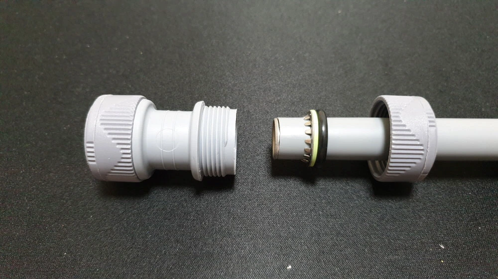 에이콘 배관 부속 연결 상태