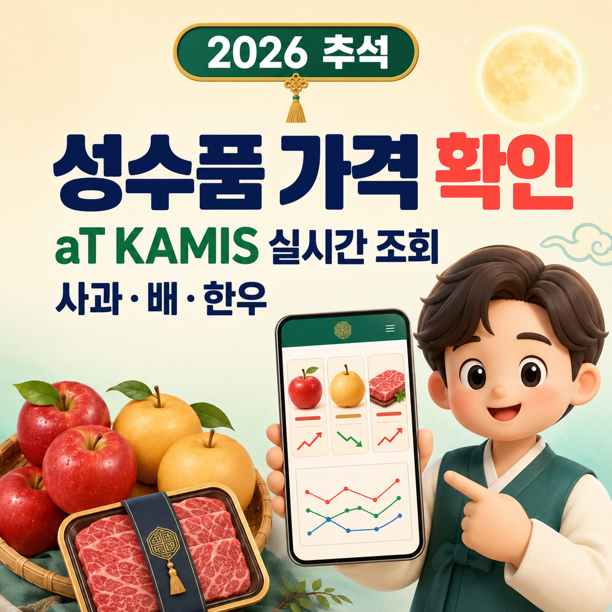 2026 추석 성수품 가격 확인|aT KAMIS 사과·배·한우 실시간 조회 방법