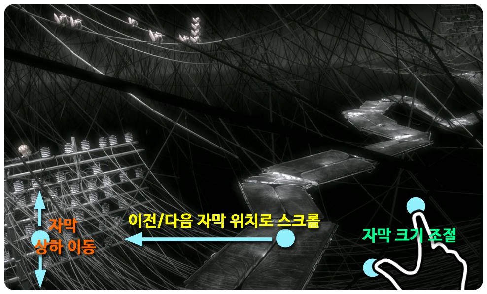 자막 위치, 크기 조절