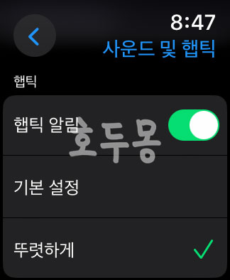햅틱 세기 조절