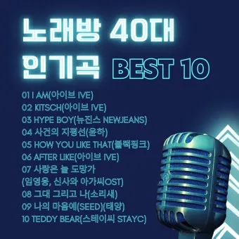 노래방 최신 인기곡 TOP100 무료듣기 매일 업데이트 모음집_10