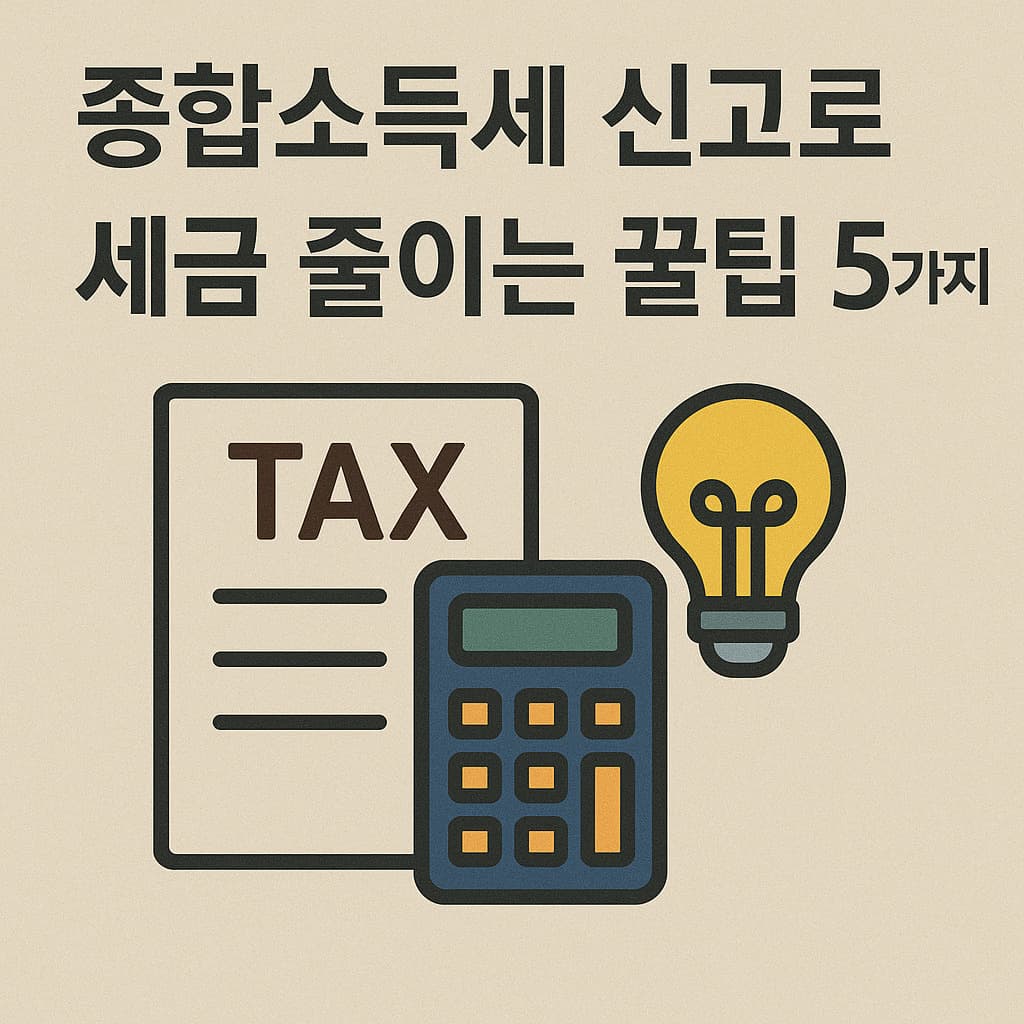 종합소득세 신고로 세금 줄이는 꿀팁 5가지