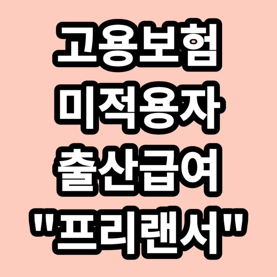 고용보험 미적용자 출산급여