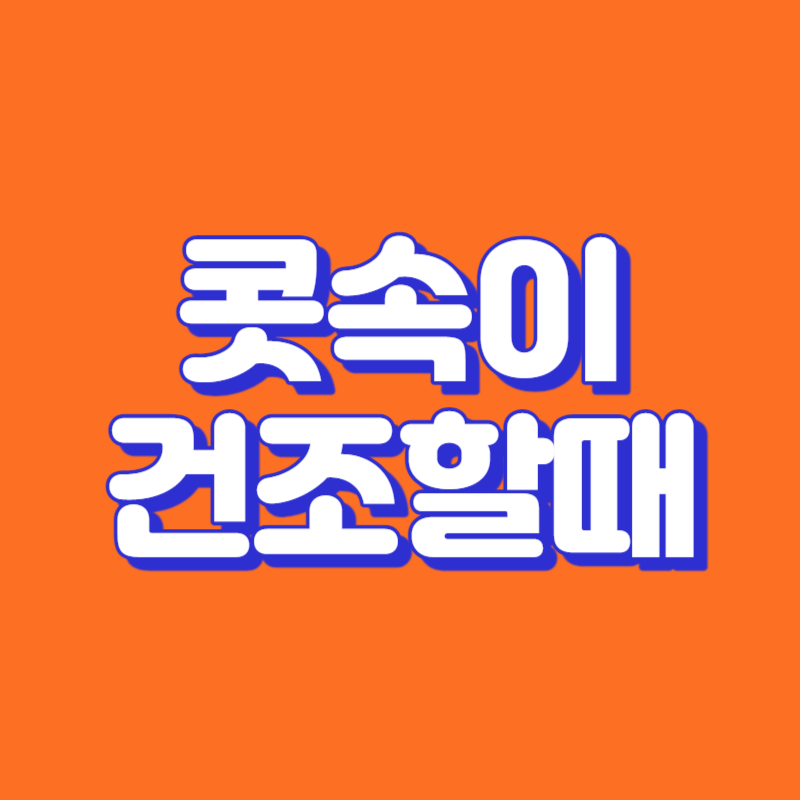 콧속이 건조할때