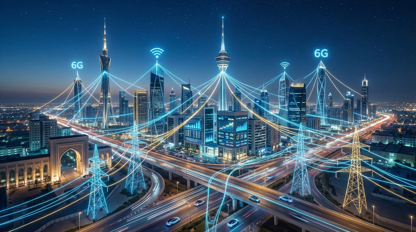 2026년 이란 전쟁 전후 복구 사업의 핵심인 지능형 전력망과 통신 인프라 구축 이미지