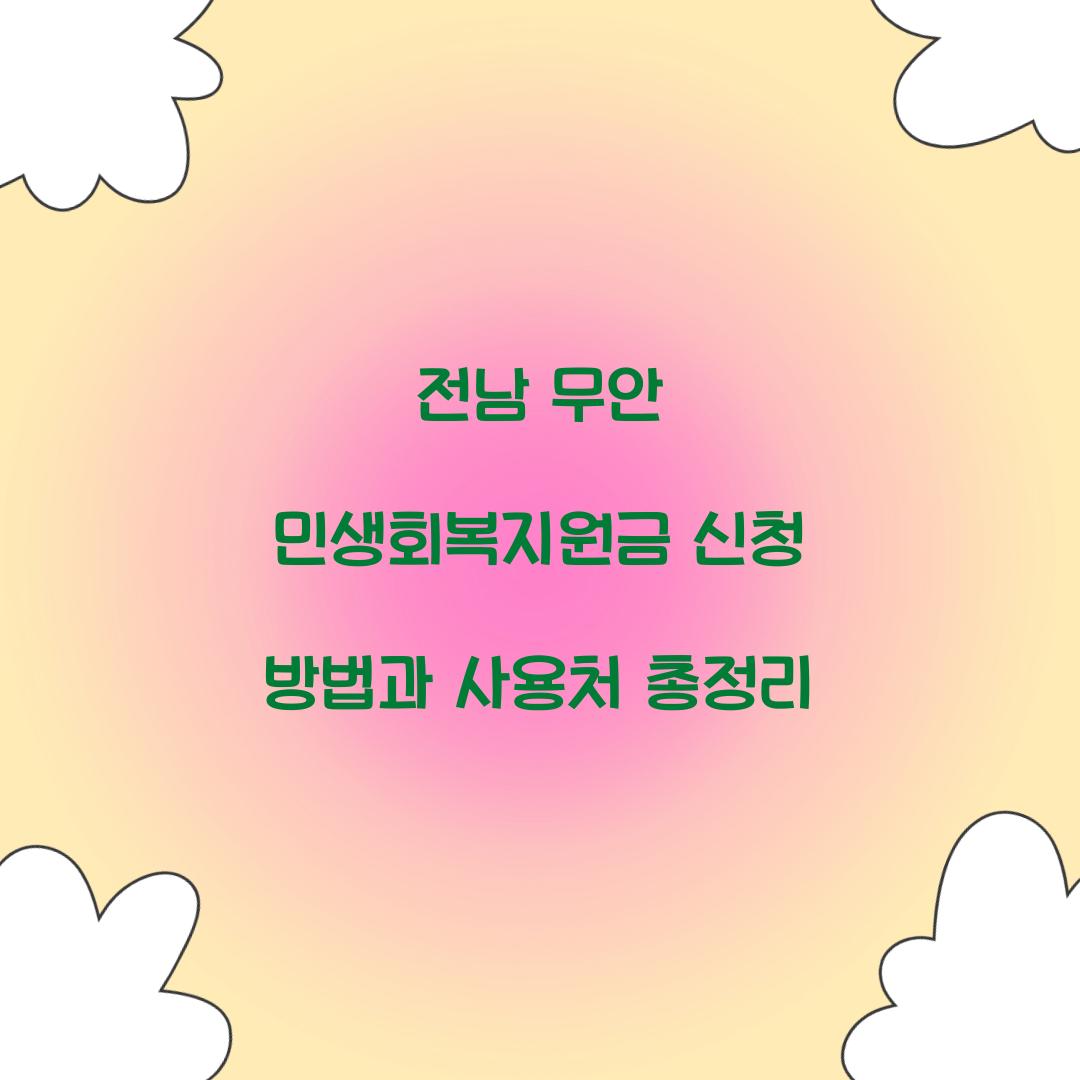 전남 무안 민생회복지원금