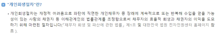 개인회생 절차의 목적과 의의