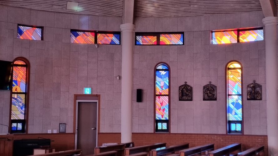 안성 죽산성당 유리화, 십자가의 길 사진