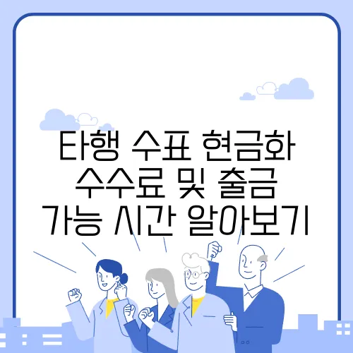 타행 수표 현금화 수수료 및 출금 가능 시간 알아보기