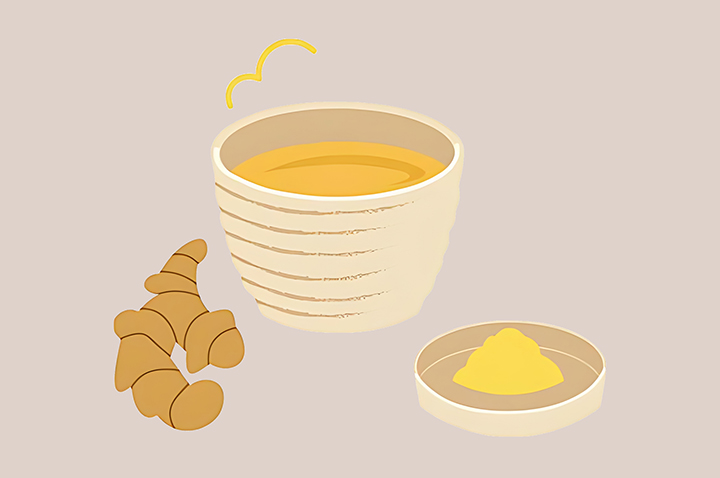 생강즙과-생강의-모습