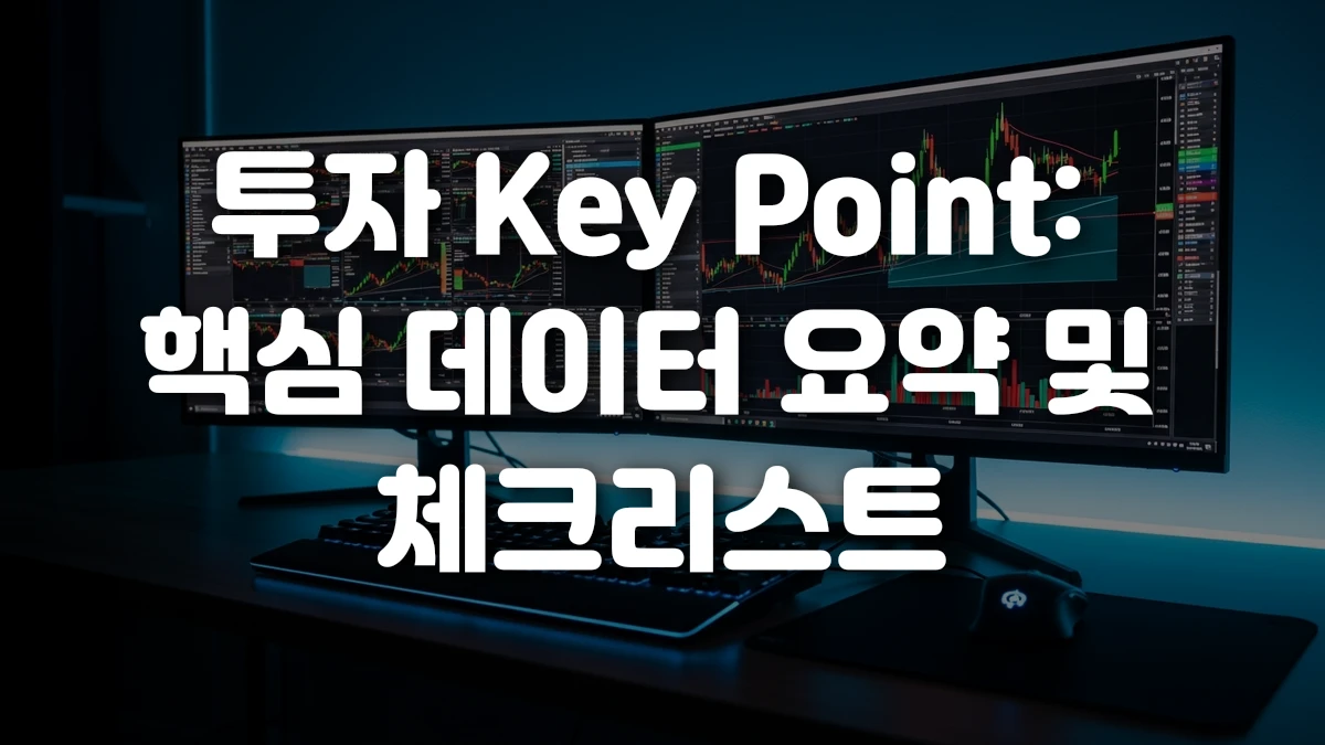 투자 Key Point 핵심 데이터 요약 및 체크리스트