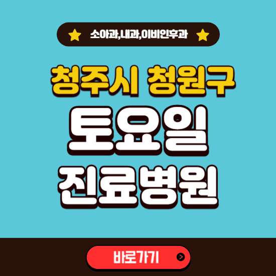 청주시 청원구 토요일 진료 병원 찾기 ❘ 주말 문여는 소아과, 내과, 이비인후과 리스트