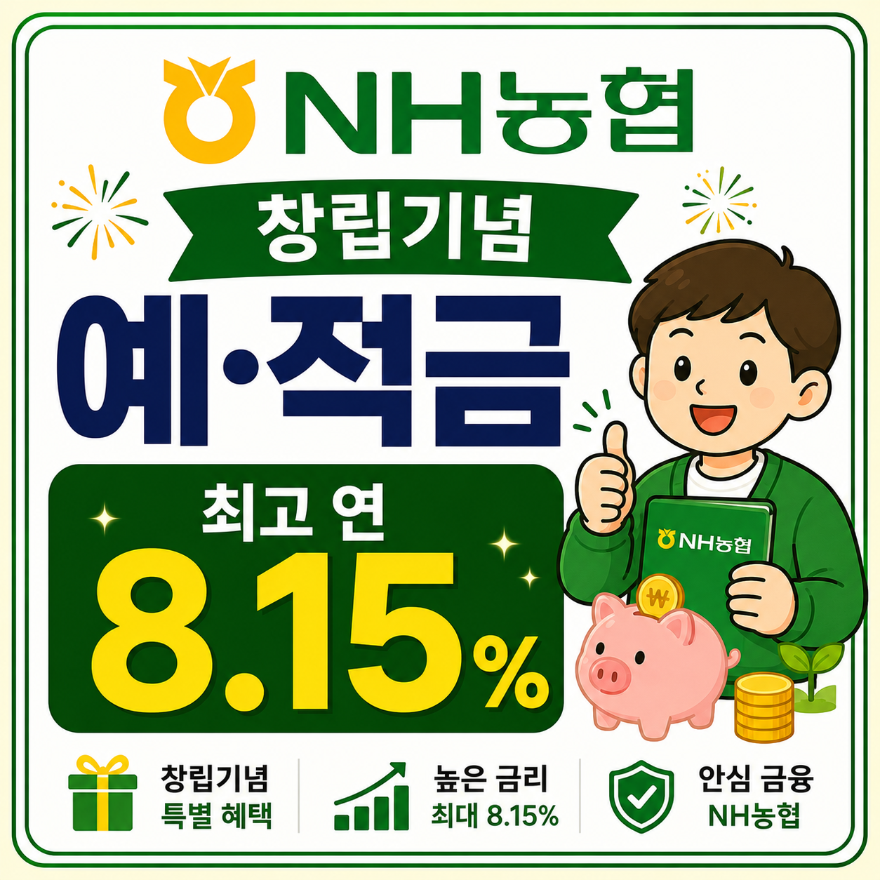 NH농협 창립기념 예·적금 최고 연 8.15%