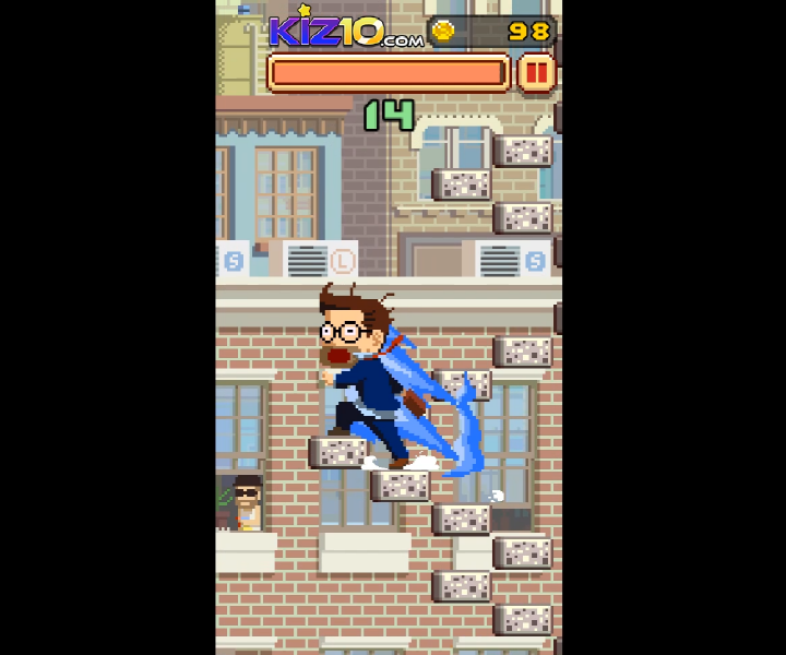 무한의계단-웹게임-플레이-회사원-캐릭터가-빠른-속도로-계단을-오르는-화면