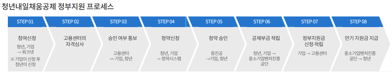 청년내일채움 정부지원프로세스