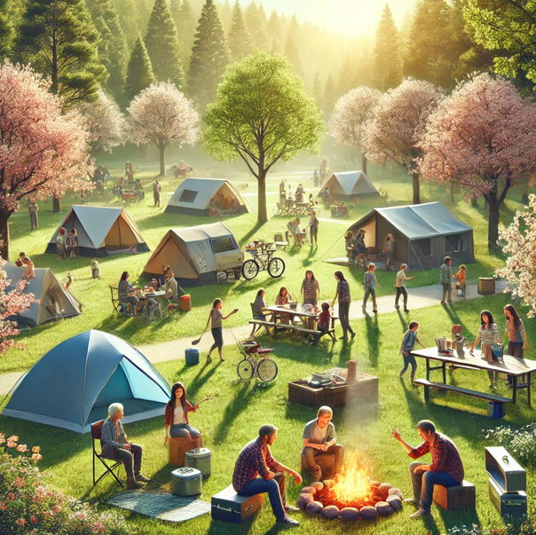 사람들이 캠핑하는 사진