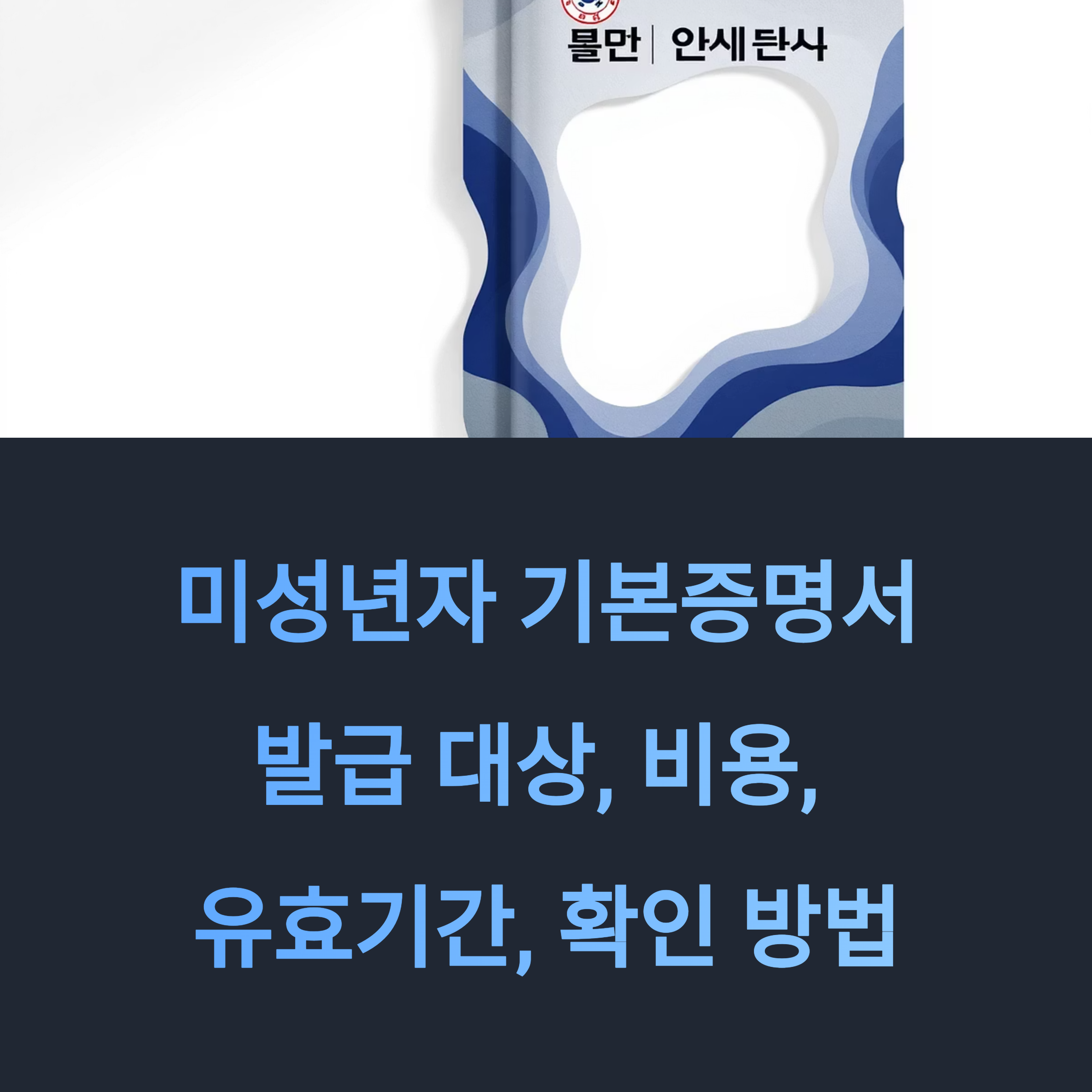 미성년자 기본증명서 발급 대상, 비용, 유효기간, 확인 방법