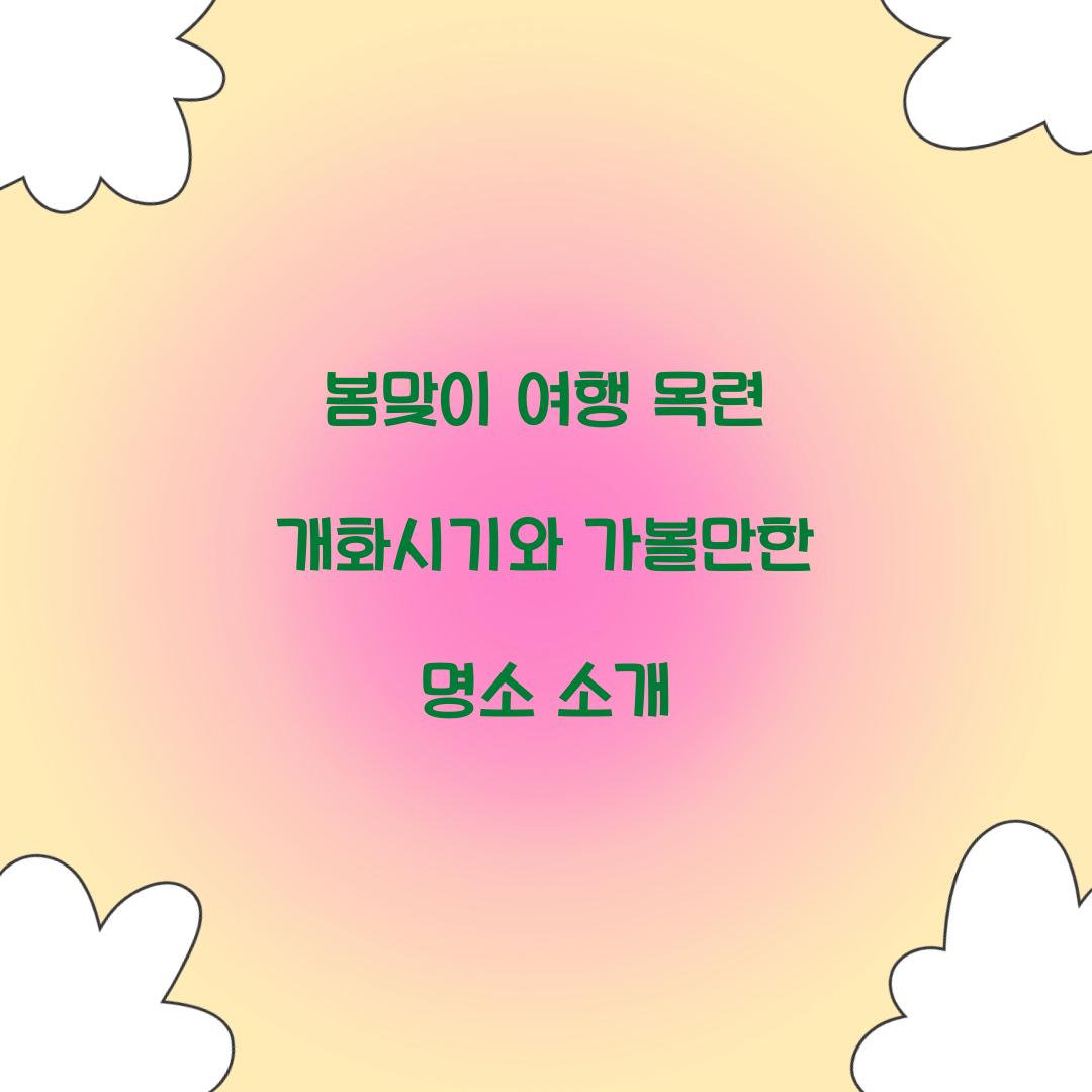 목련 개화시기