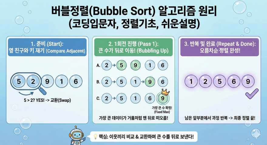 버블정렬 알고리즘 원리