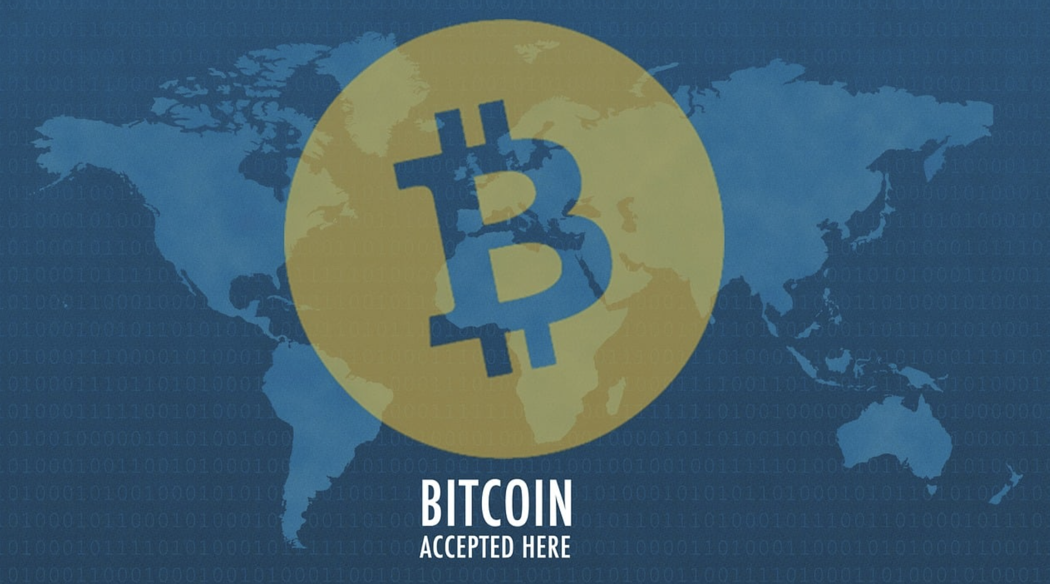 세계지도에 비트코인 이미지