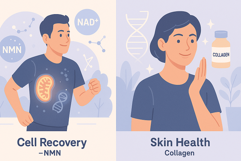 NMN vs 콜라겐 효능비교 (세포회복, 피부개선,차이점) 이미지