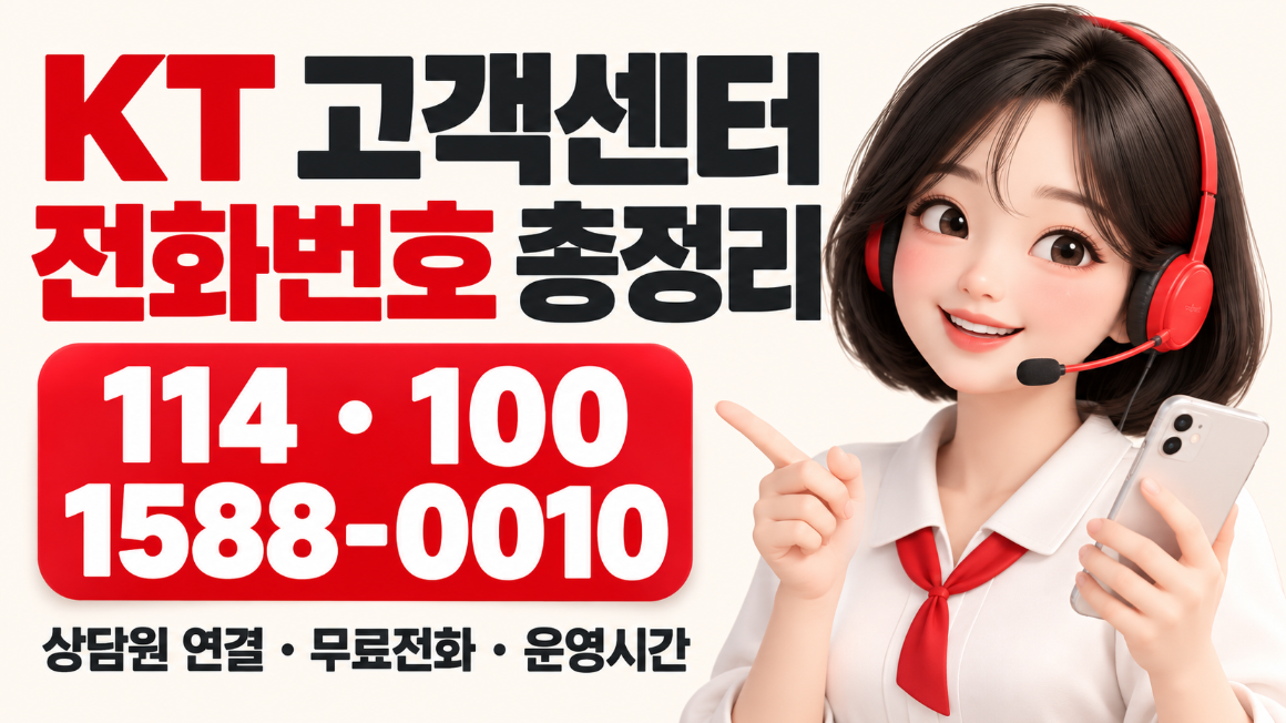 KT 고객센터 전화번호 총정리｜114&middot;100&middot;1588-0010&middot;상담원 연결&middot;무료전화&middot;24시간 상담