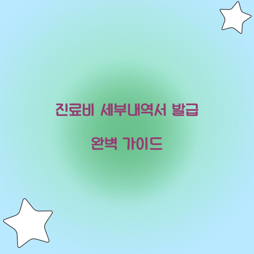 진료비 세부내역서 발급