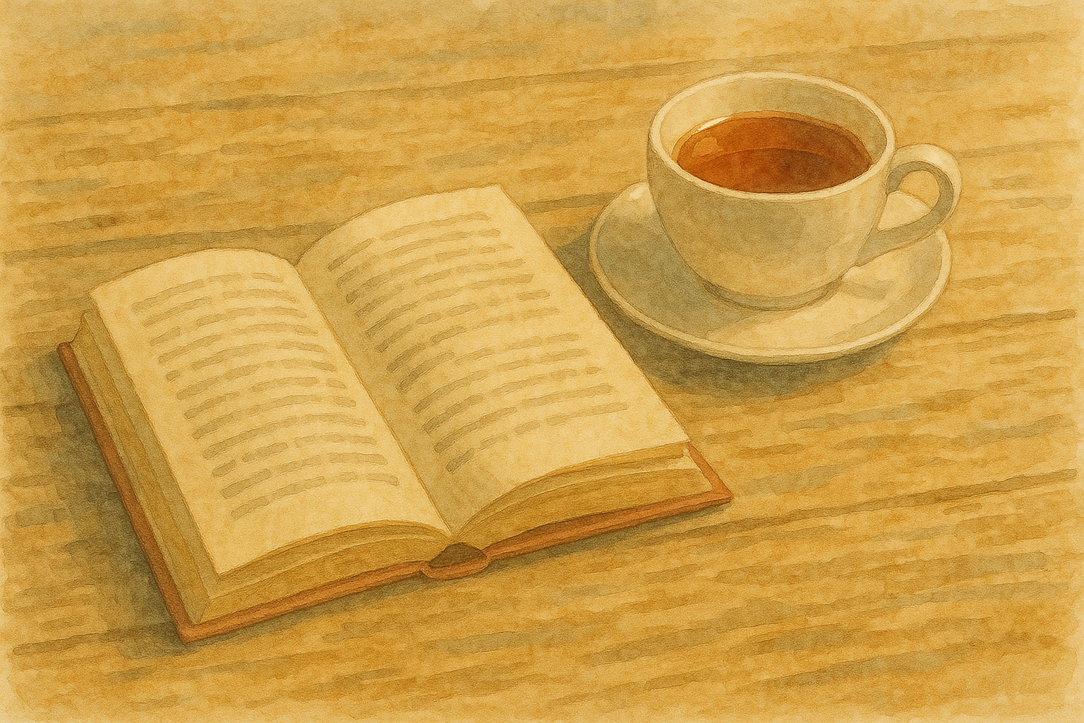 따뜻한 차와 책의 여유