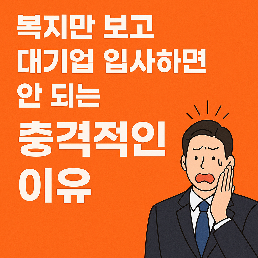 복지만 보고 대기업 입사하면 안 되는 충격적인 이유