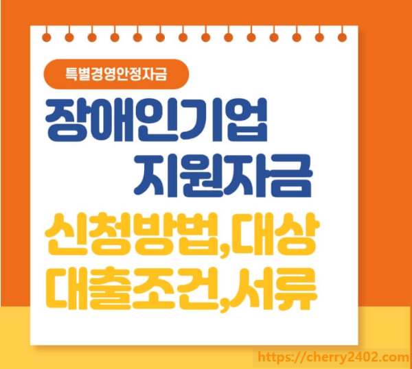 소상공인 정책자금_장애인기업지원자금