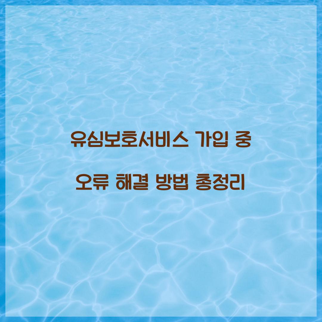 유심보호서비스 가입 중 오류 해결 방법