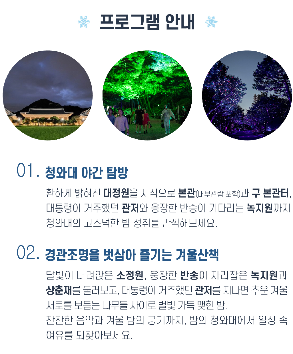 청와대 밤의 산책 야간관람