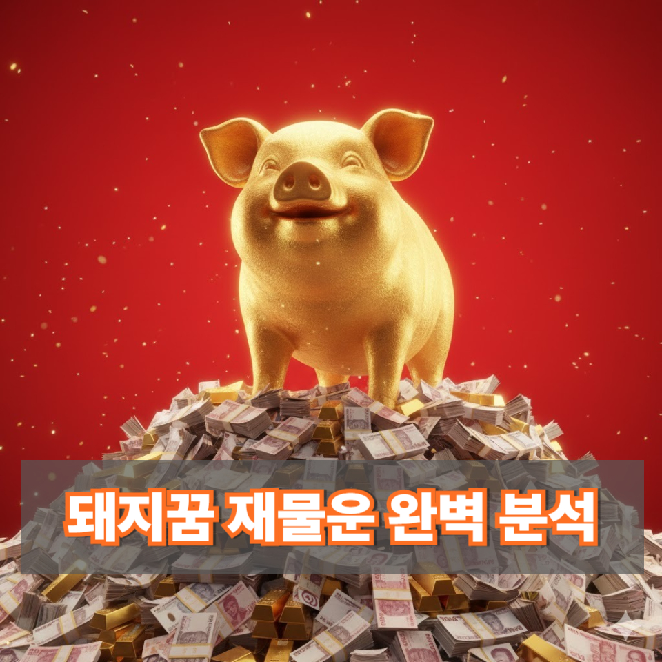 돈위에 돼지가 올라가있는 이미지