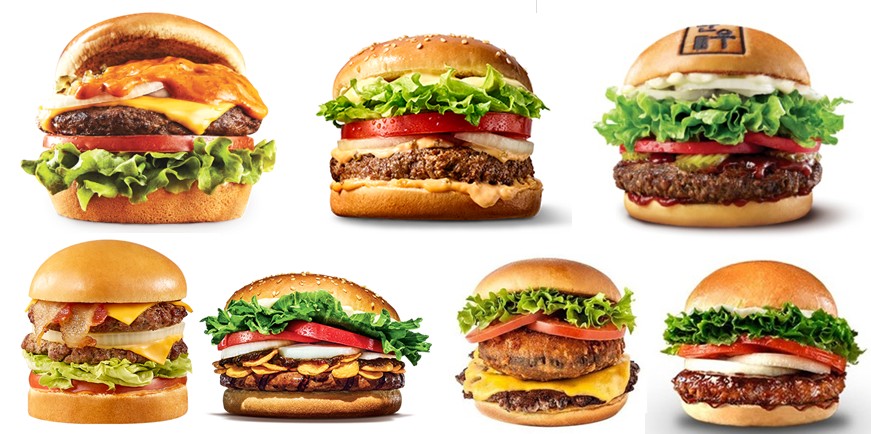 햄버거 칼로리 비교 - 모스버거&#44; 노브랜드버거&#44; 버거앤프라이즈&#44; 버거킹&#44; 쉑쉑버거&#44; 프랭크버거