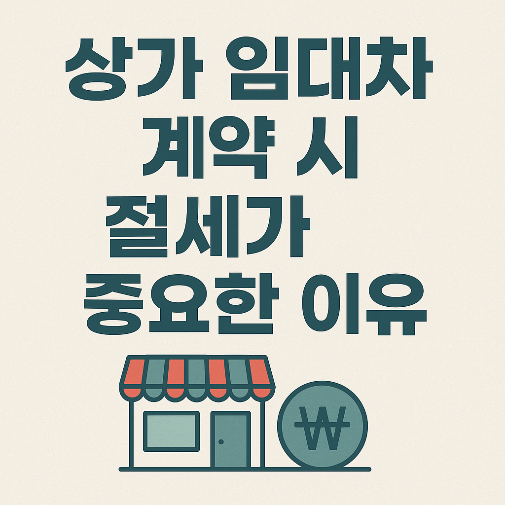 상가 임대차 계약 시 절세가 중요한 이유