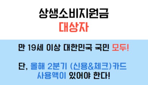 상생 소비지원금 대상자 확인