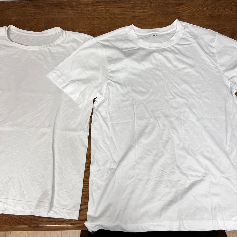 코튼 100% 라운드넥 티셔츠 비교