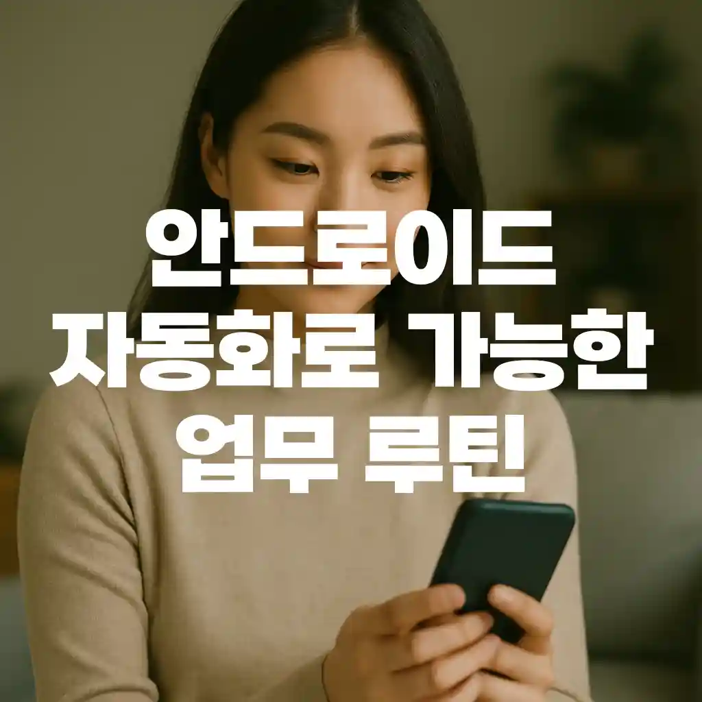 안드로이드 자동화로 가능한 업무 루틴