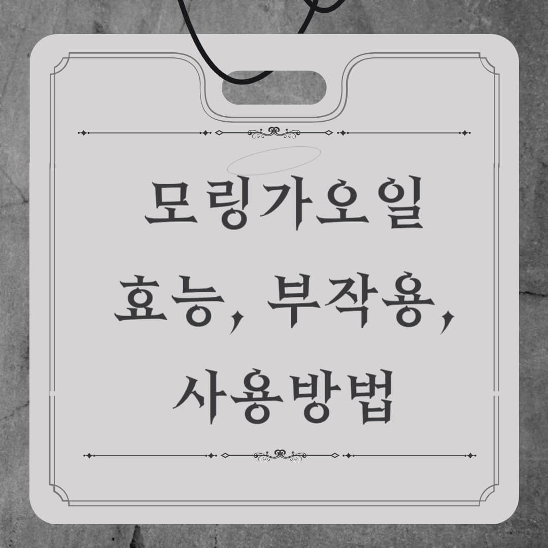 모링가오일 효능, 부작용, 사용방법