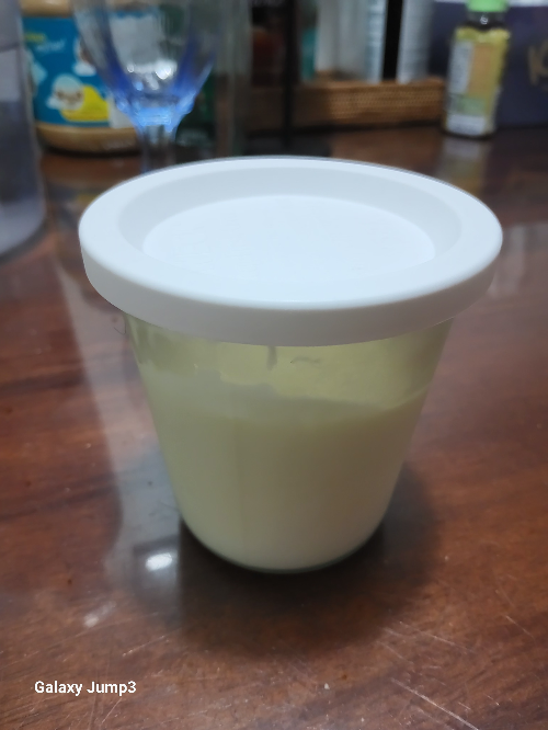 웩 용기에 담긴 그릭요거트