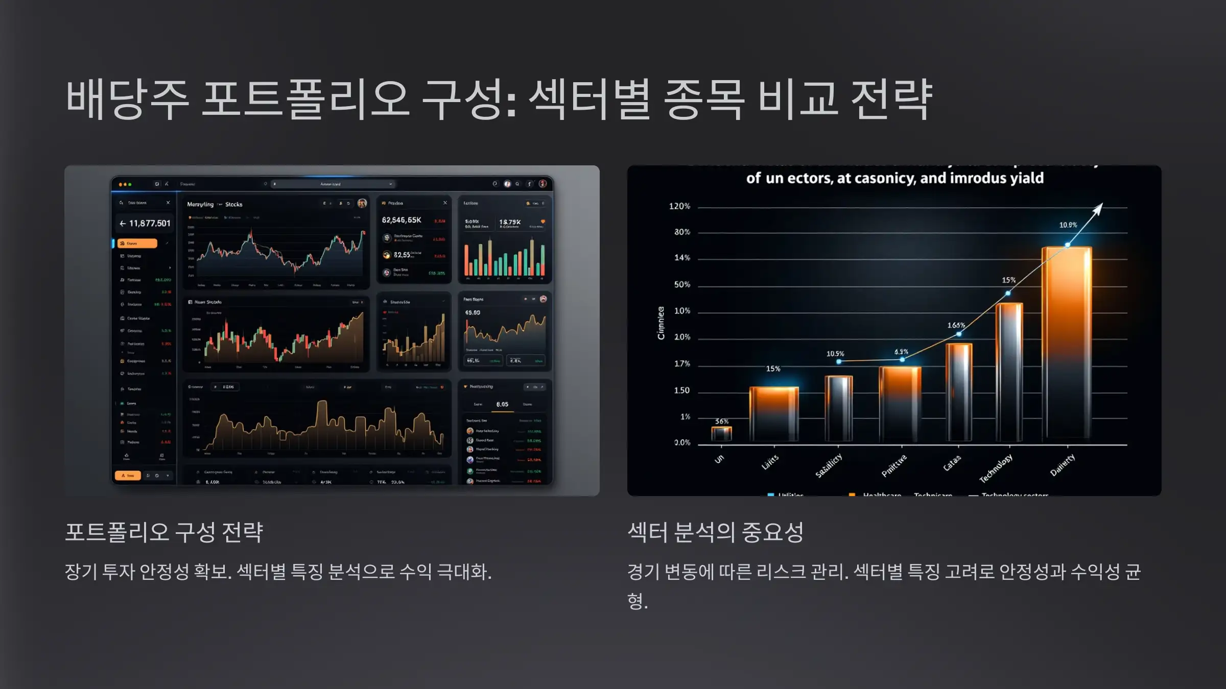 배당주 포트폴리오 구성 시 섹터별 종목 비교