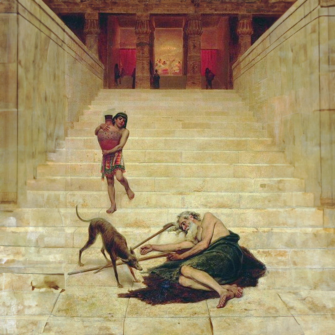 라자로가 부자의 대문에 누웠있다