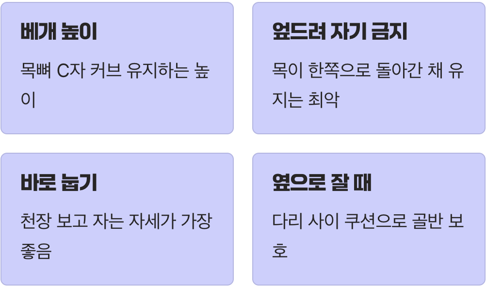 오늘 밤, 내 목을 지키는 수면 습관